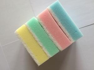 彩色海绵复合白色百洁布